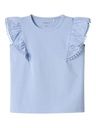 Rundhals T-Shirt mit Rüschen