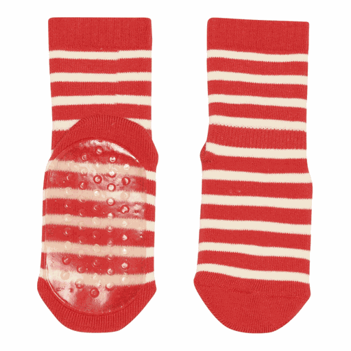 [01-35394.0] Kinder Anti-Rutsch Socken gestreift (Rot, 19-21)