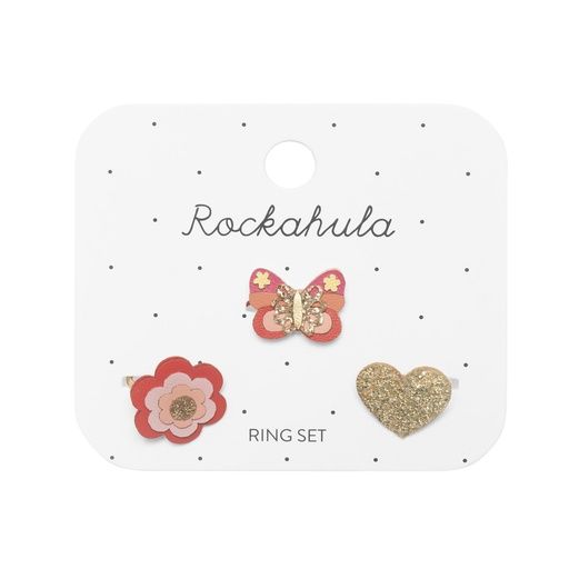 [01-35431.0] Mädchen Fingerring-Set Schmetterlinge