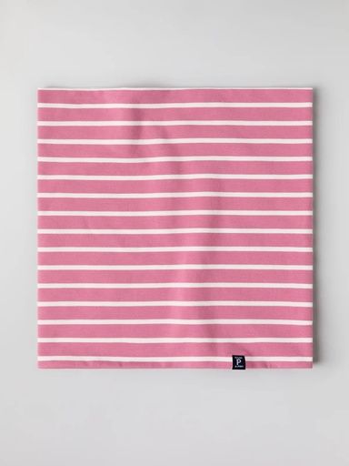 [01-35627.1] Gestreifter Schlauchschal aus Biobaumwolle (Rosa)