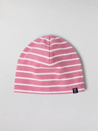 [01-35628.3] Gestreifte Bio-Baumwoll-Mütze (Rosa, 48)