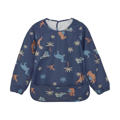 [01-35821.1] Pu Essschürze bedruckt Langarm (Dunkelblau)