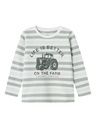 Gestreiftes Langarmshirt mit Traktor