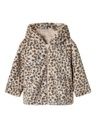 Kunstfelljacke mit Leoprint und Kapuze