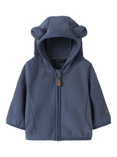 [01-35925.1] Baby Fleecejacke mit Kapuze (Blau, 74)