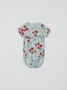 Kurzarm Viscose-Babybody Mohnprint