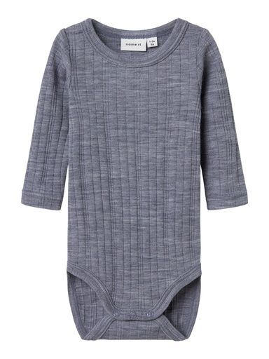 [01-35051.10] Langarmbody aus Merinowolle (Graublau, 68)