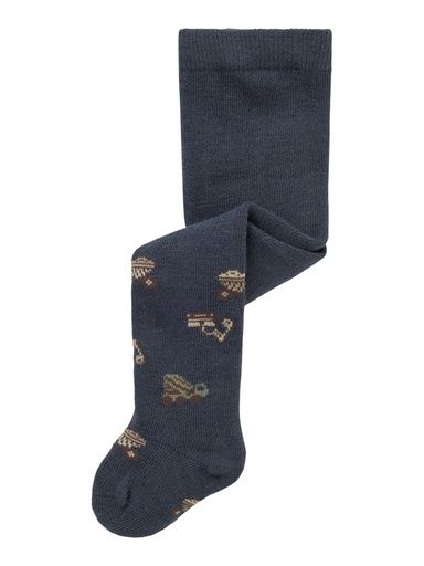 [01-35986.1] Baby Wollstrümpfe mit Muster (Blau, 50-56)