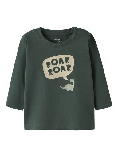 [01-36053.10] Langarmshirt mit Druck (Dunkelgrün, 86)