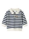 Gestreiftes Sweatshirt mit Polokragen