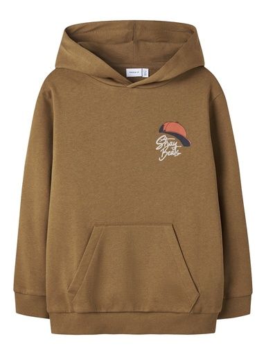 [01-36074.2] Knaben Hoodie mit Hunddruck (Braun, 122-128)