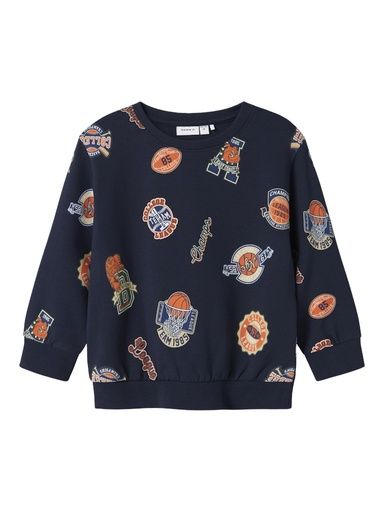 [01-36085.1] Sweatshirt mit allover Sportprint (Dunkelblau, 98)