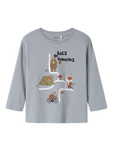 [01-36096.11] Langarmshirt mit Brustdruck (Graublau, 116)