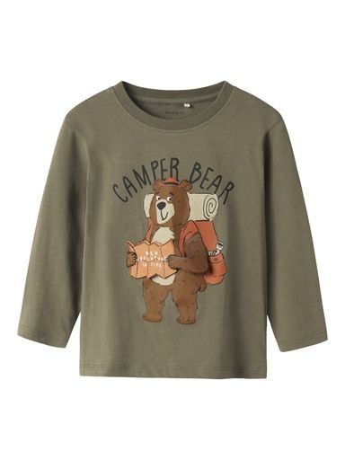 [01-36096.12] Langarmshirt mit Brustdruck (Khaki, 116)