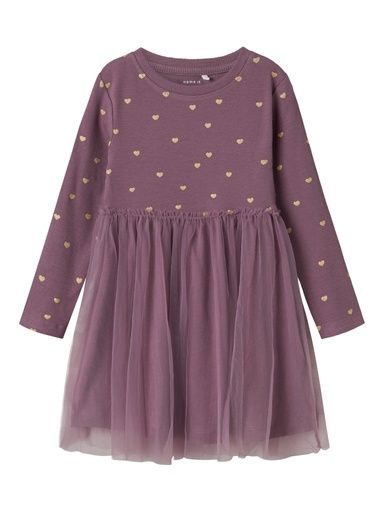 [01-36101.1] Langarmkleid mit Tüllrock (Violett, 110)