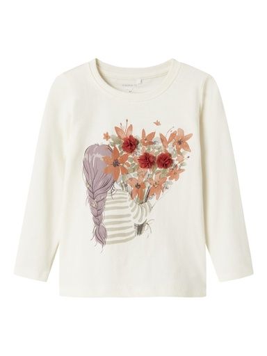 [01-36127.11] Langarmshirt mit Mädchen Druck (Weiss, 116)