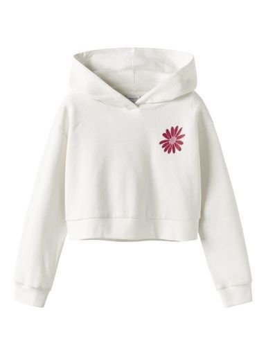[01-36218.1] Kurzes Sweatshirt mit Kapuze und Druck (122-128)