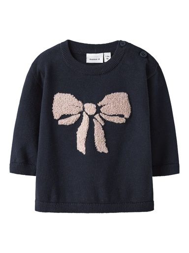 [01-36232.10] Babypullover mit Masche Jacquard (Dunkelblau, 86)