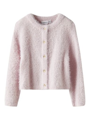 [01-36239.1] Strickjacke haarige Optik (Hellrosa, 122-128)