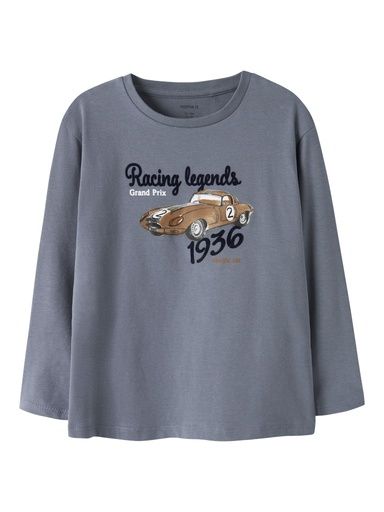 [01-36242.10] Langarmshirt mit Oldtimer Druck (Blau, 116)