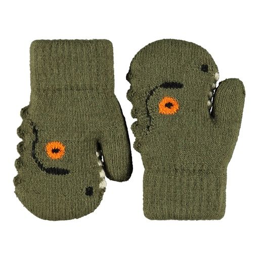 [01-36299.2] Lustige Kinder-Handschuhe Tiermotiv (Dunkelgrün, 1-2)