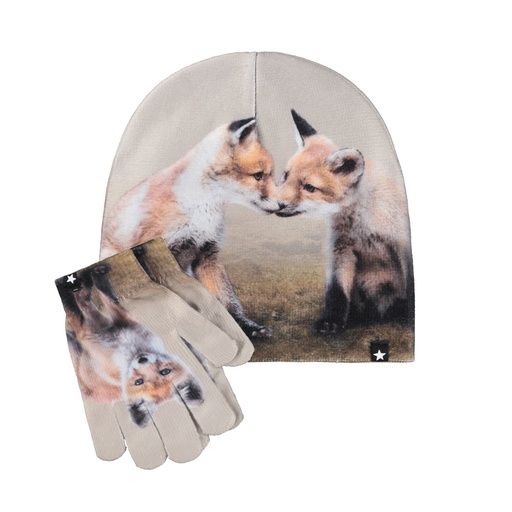 [01-36302.4] Süsses Mützen-Handschuhe Set  (Beige, S-M)