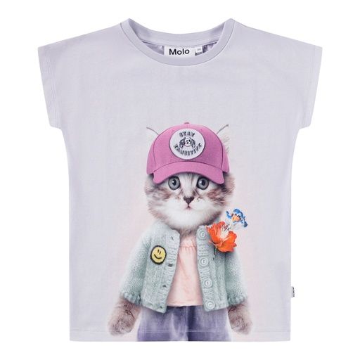 [01-36322.0] Lustiges Mädchen-T-Shirt mit Katze (140)