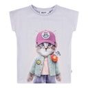 Lustiges Mädchen-T-Shirt mit Katze