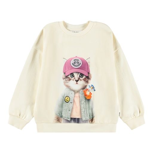 [01-36344.0] Mädchen Pulli mit lustiger Katze (116)