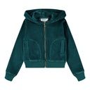 Mädchen Samt Hoodie mit Zipper