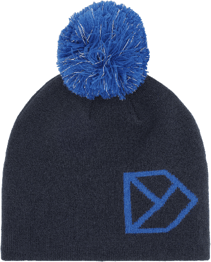 [01-36370.1] Strick-Beanie mit Fleece und Bommel (Dunkelblau, 48)