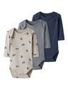 3-er Pack Langarmbody Knaben Flugzeugprint