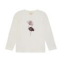 Mädchen Langarmshirt mit Blumen-Brustprint