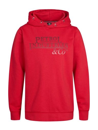 [01-36434.0] Knaben Kapuzen-Sweater mit Brustprint (Rot, 128)