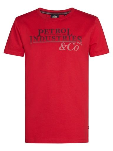 [01-36443.4] Knaben Petrol T-Shirt Brustprint (Rot, 128)
