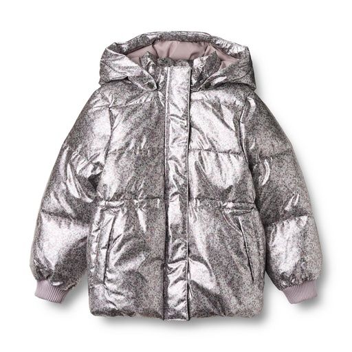 [01-36468.1] Warme silberne Mädchen Winterjacke geblümt (104)