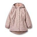 Taillerte wasserfeste Mädchen-Winterjacke geblümt