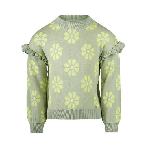 [01-36538.0] Süsser Mädchen Strickpulli mit Blumenjacquard (98)