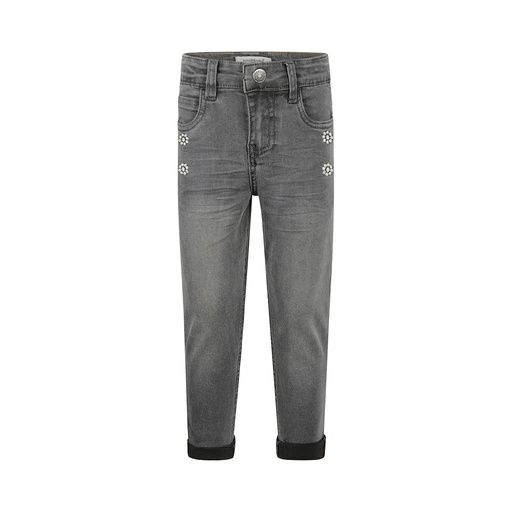[01-36539.1] Weite Mädchen Jeans mit Blumenstickerei (104)