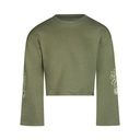 Kurzes Sweatshirt mit Blumenstickerei