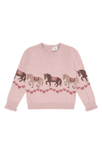 [01-36616.0] Mädchen Strickpullover mit Pferden (98)