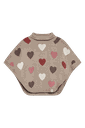 Mädchen Strickponcho mit Herzen