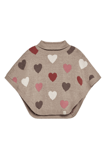 [01-36617.0] Mädchen Strickponcho mit Herzen (3-4)