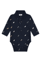 Baby Langarmbody mit Rakete Stickerei