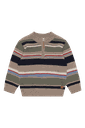 Gestreifter Strickpullover mit Reissverschluss