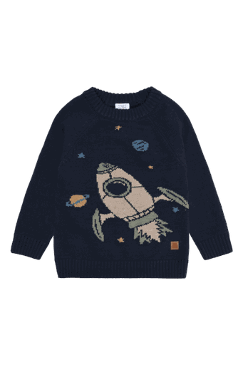 [01-36640.0] Knaben Strickpullover mit Rakete Jacquard (98)