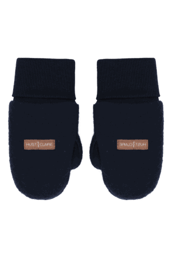 [01-36660.6] Feine Kinder-Fausthandschuhe Wollfleece (Dunkelblau, 1-2)