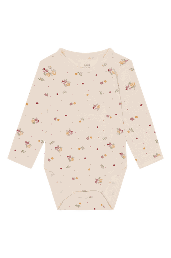 [01-36672.0] Weiches Langarm-Body geblümt aus Wolle (80)