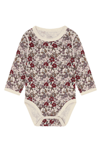 [01-36703.0] Wolle-Bambus Langarmbody geblümt (80)