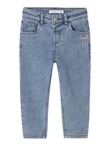[01-36728.1] Mädchenjeans Mom-Fit mit Mäschli Stickerei (110)